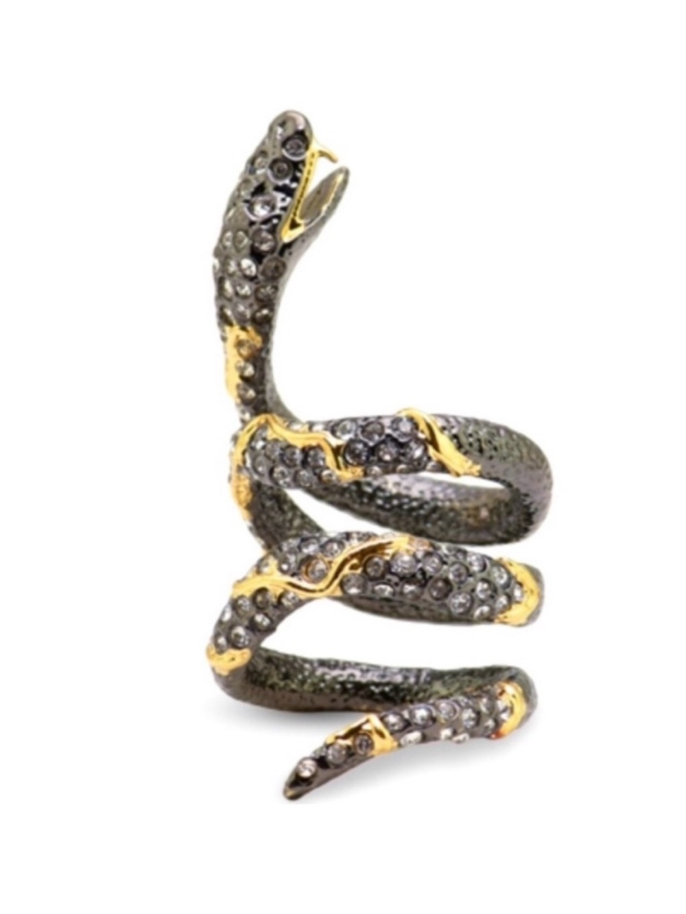 Alexis Bittar Crystal Encrusted Jardin De Papillon Snake Wrap Ring OC10